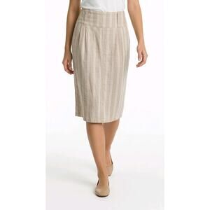 Free People High Waisted Pinstripe Pencil Juniper Midi Skirt Size 4